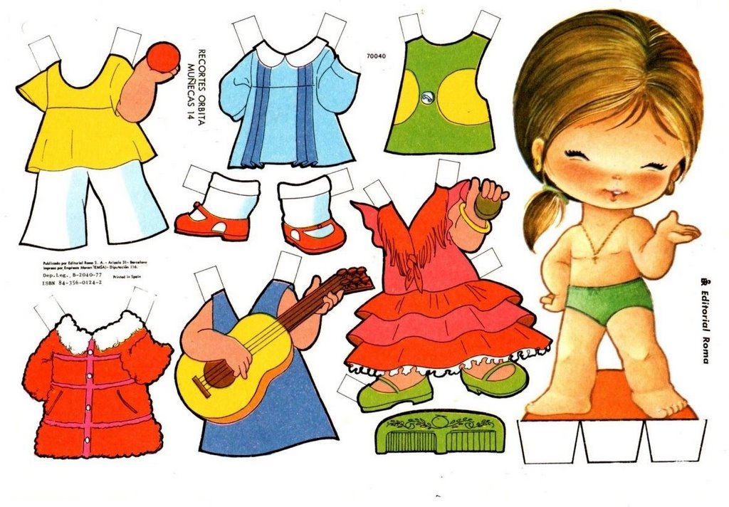 Бумажные куклы Момоко - Форум  Bonecas de papel vintage, Roupas de papel,  Bonecos de papel
